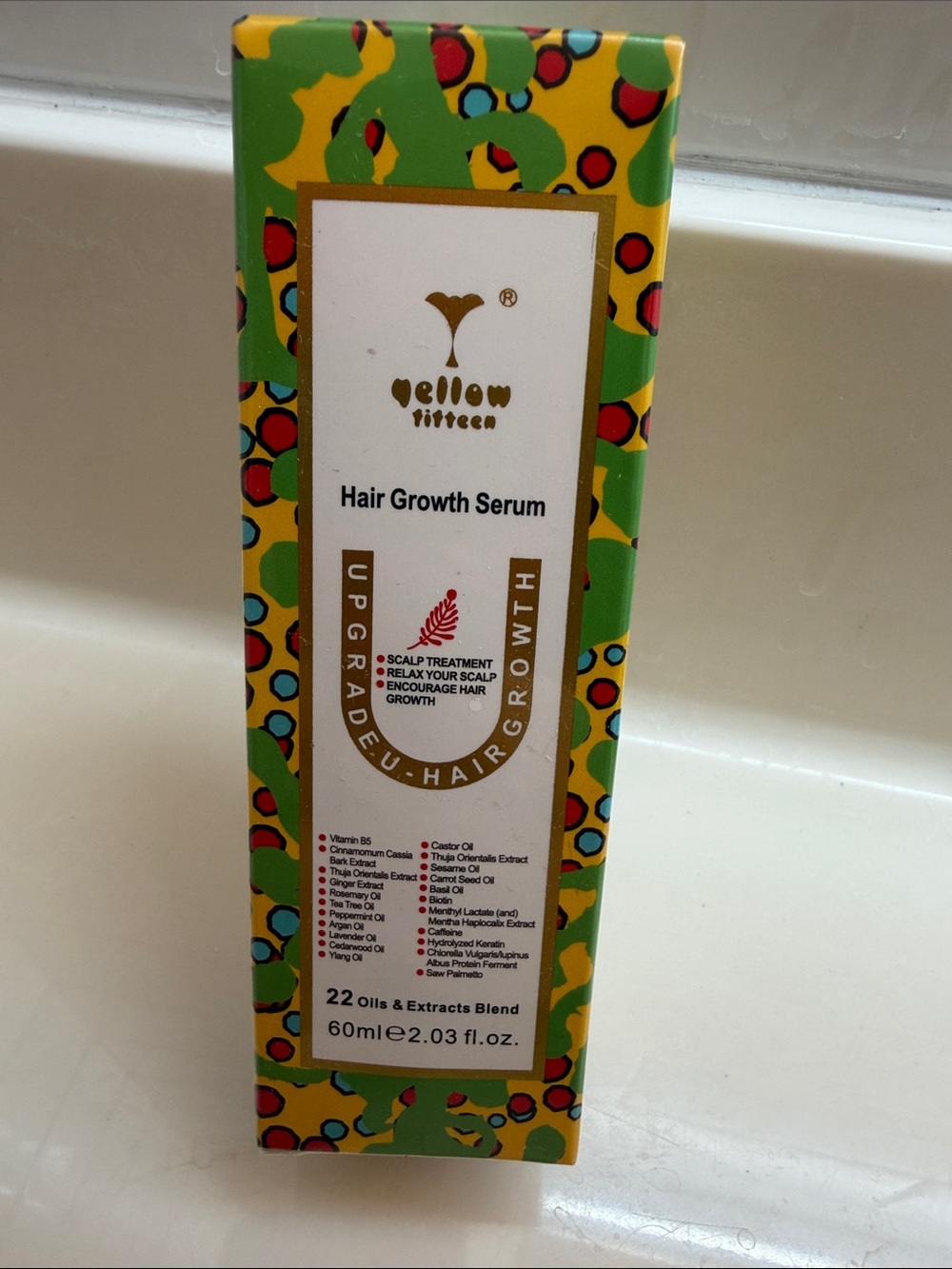 NIB SEALED Yellow Fifteen Hair Growth Serum 2.03 oz. 22 oils & Extracts